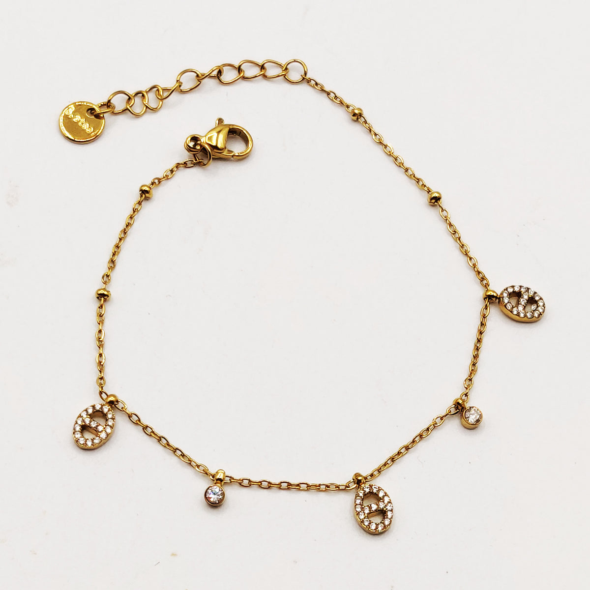 Bracelet Multi H Luxe Petits et Cristaux Ronds Luxe