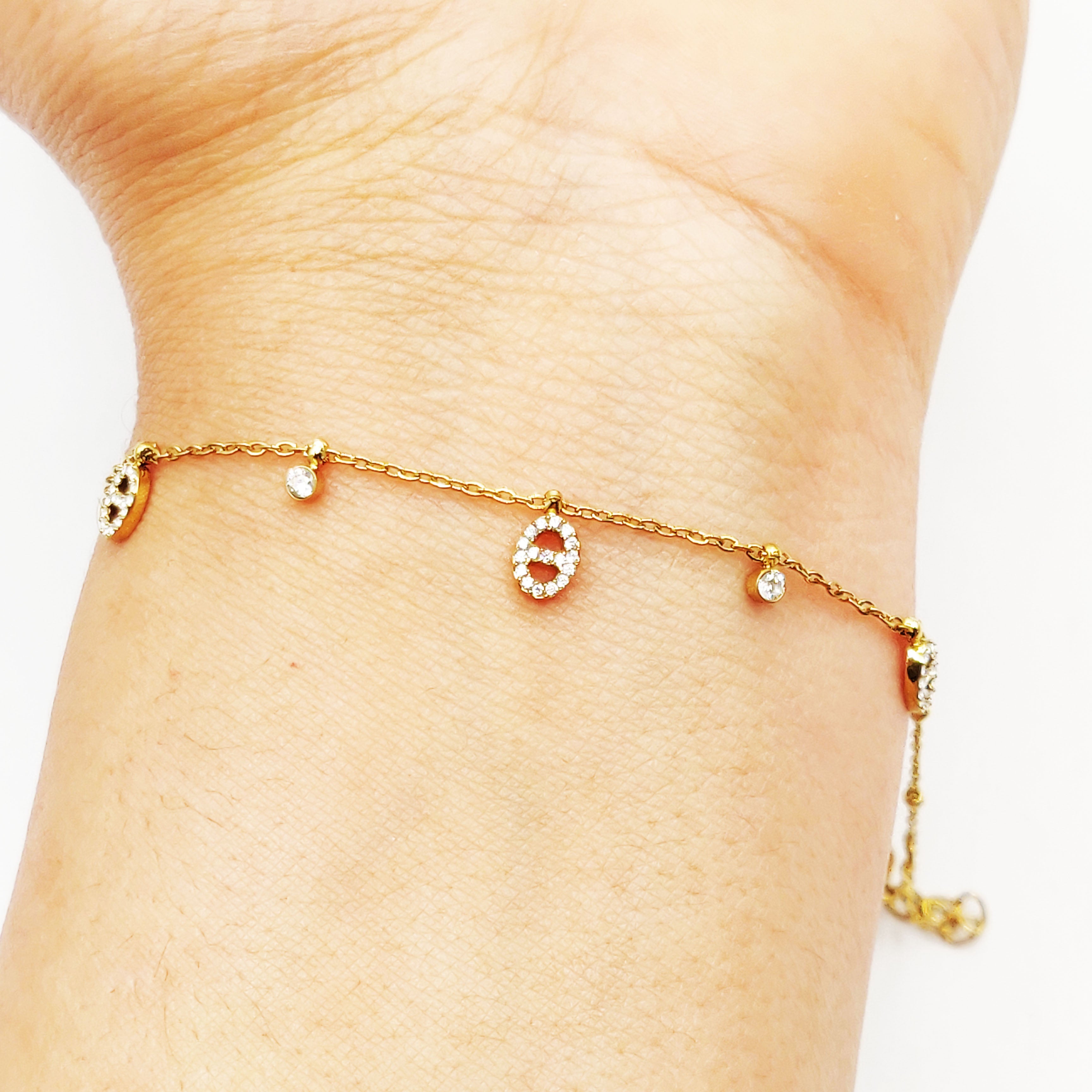 Bracelet Multi H Luxe Petits et Cristaux Ronds Luxe