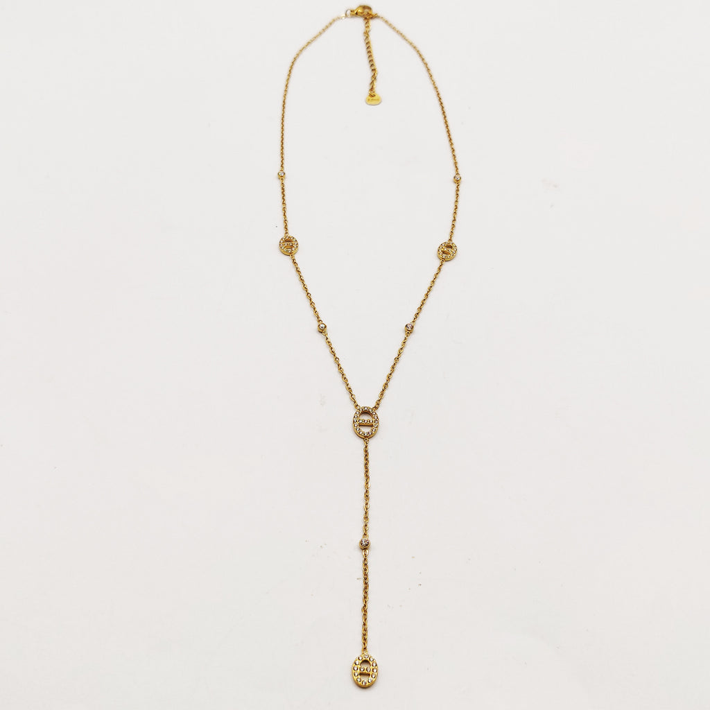 Collier Multi H Luxe et Cristaux Ronds Luxe Descendant