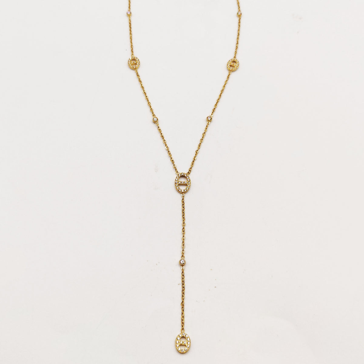 Collier Multi H Luxe et Cristaux Ronds Luxe Descendant
