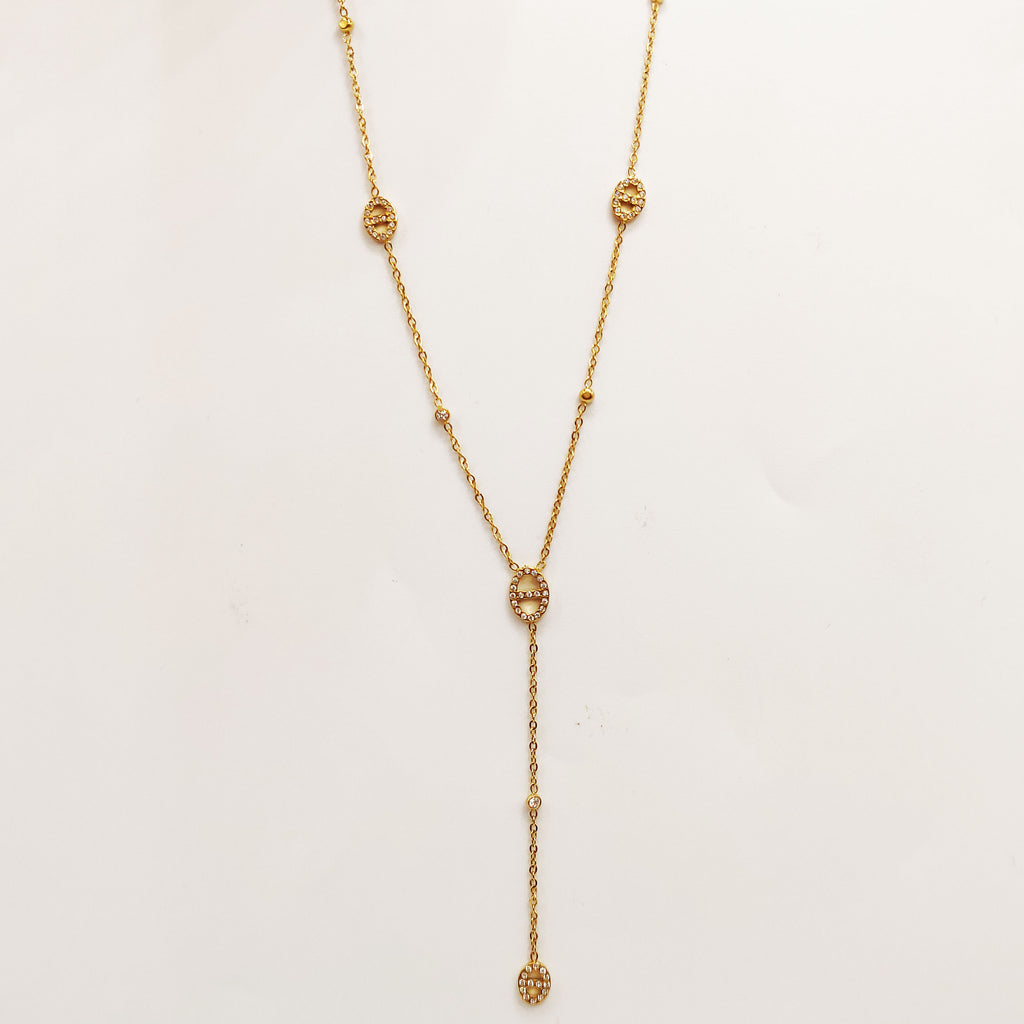 Collier Multi H Luxe et Cristaux Ronds Luxe Descendant