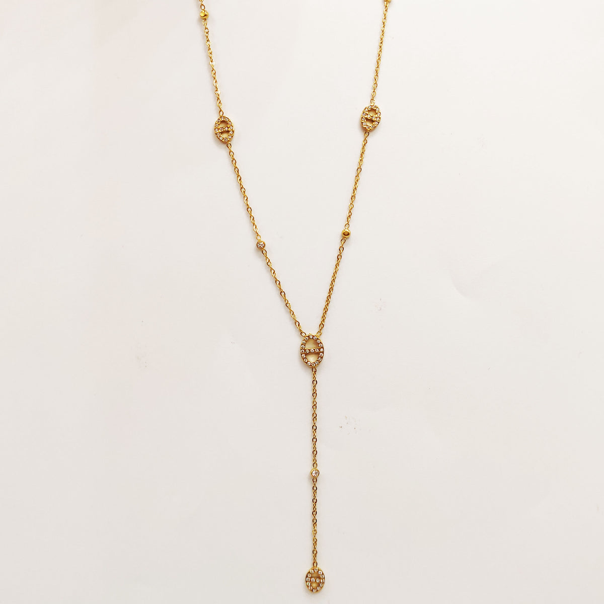 Collier Multi H Luxe et Cristaux Ronds Luxe Descendant