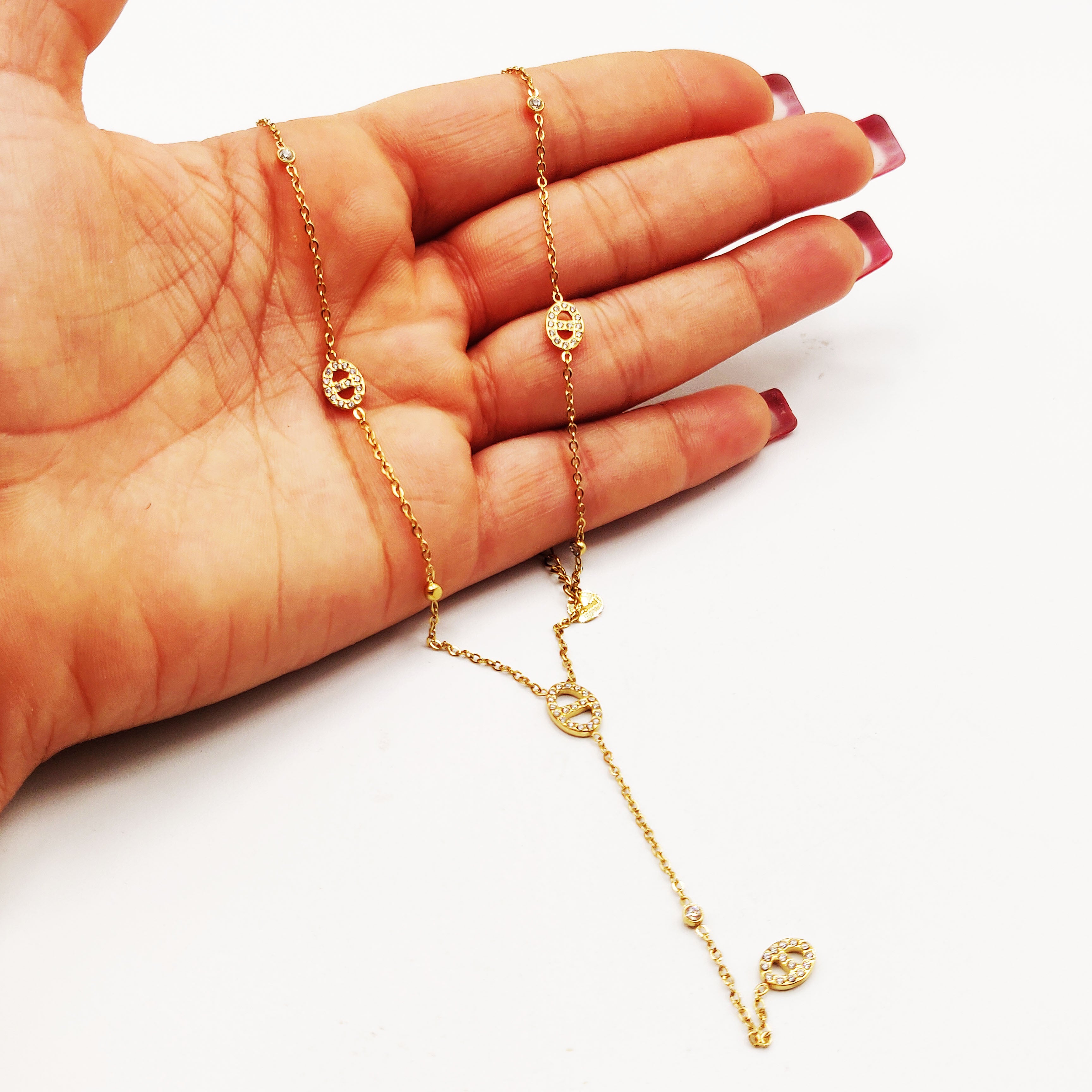 Collier Multi H Luxe et Cristaux Ronds Luxe Descendant