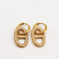 Boucles d'oreilles Anneau H Luxe Cristaux