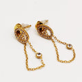 Boucles d'oreilles H Luxe Cristaux Chaîne
