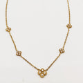 Collier Trèfle 4 Cristaux Tour Perles d'imitation Dorées Luxe