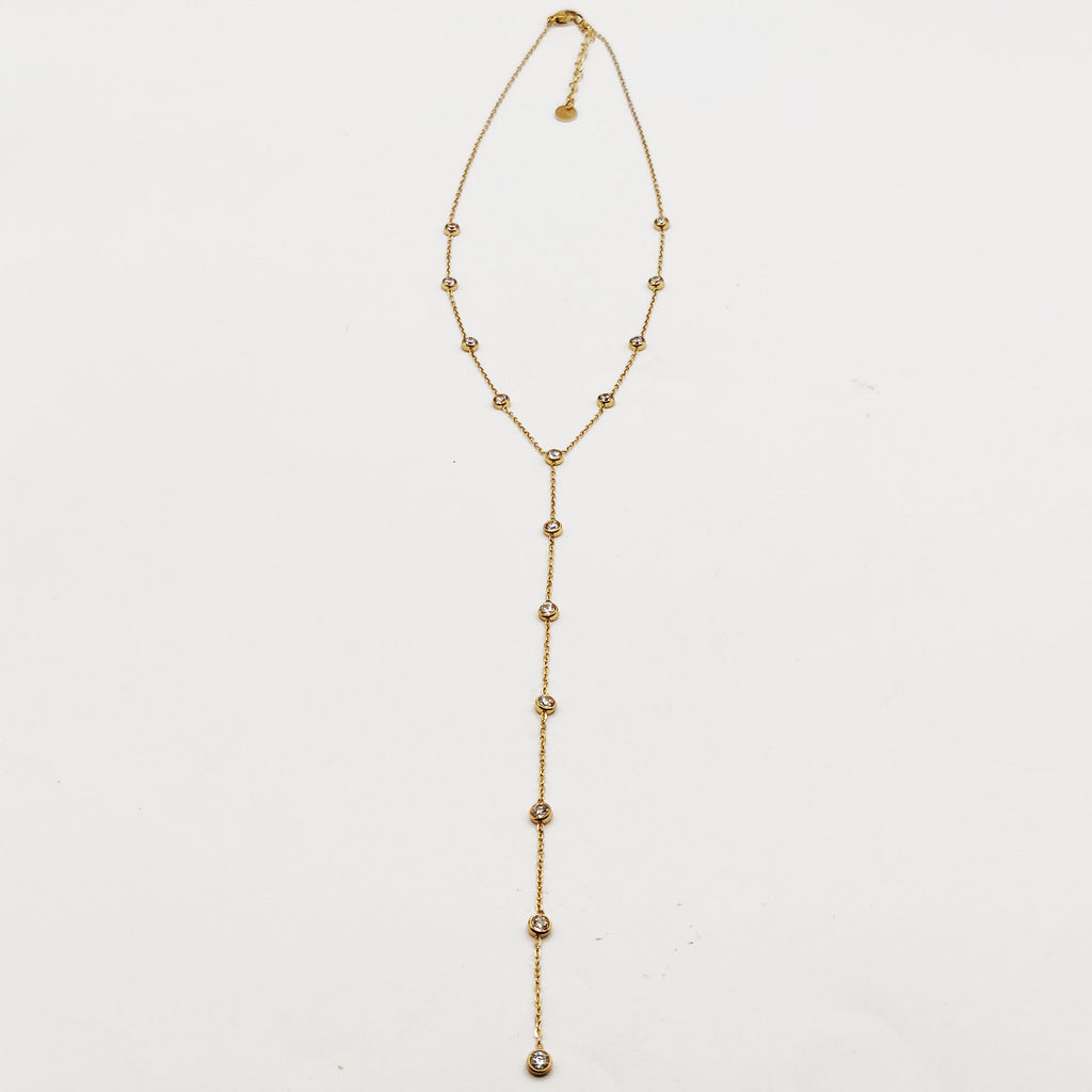 Collier Multi Cristaux Ronds Descendant