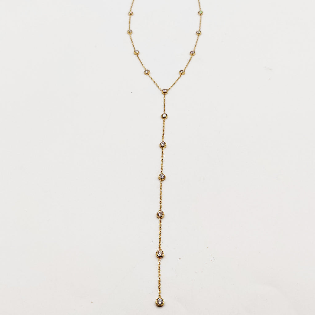 Collier Multi Cristaux Ronds Descendant