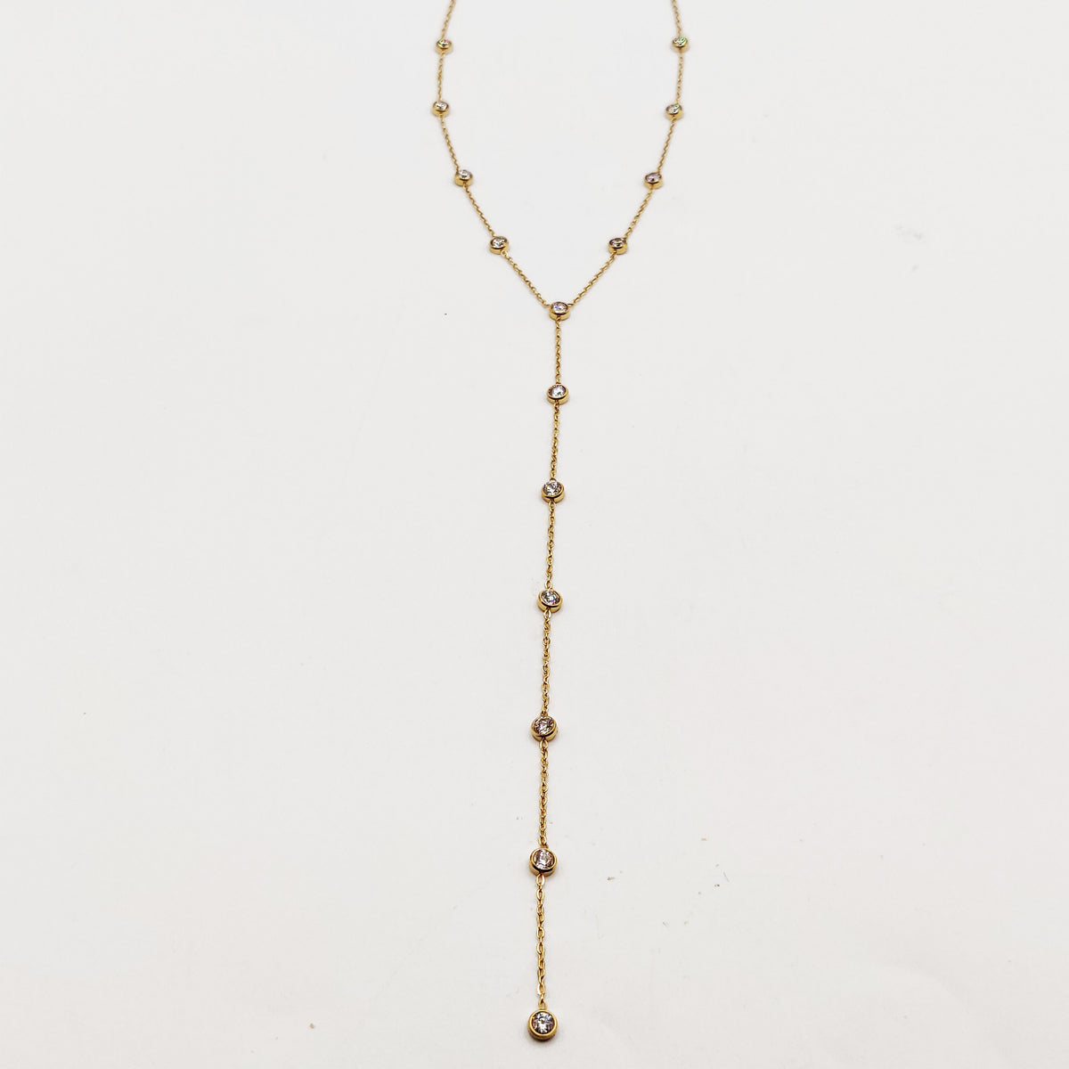 Collier Multi Cristaux Ronds Descendant