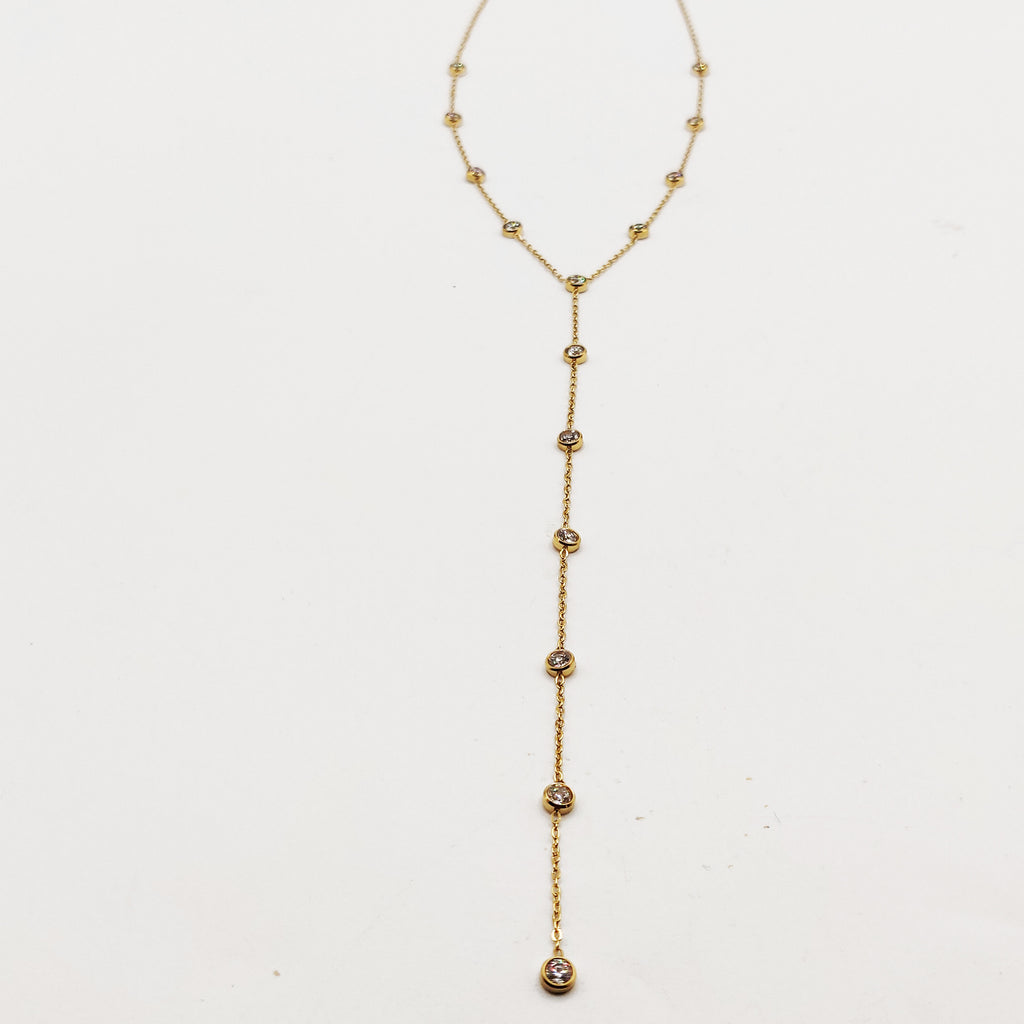 Collier Multi Cristaux Ronds Descendant