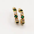 Boucles d'oreilles Cristaux Losanges Verts et Carrés Luxe