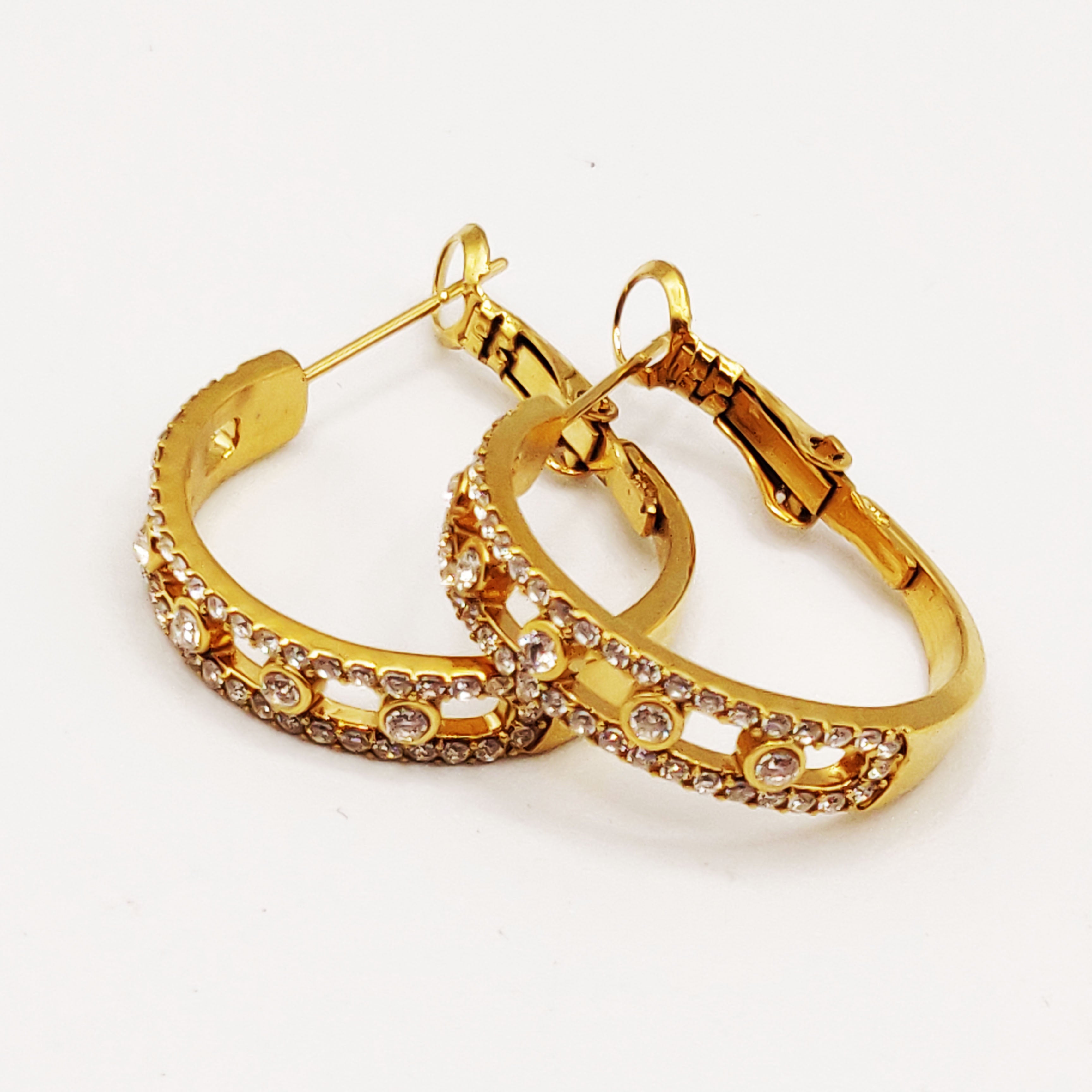 Boucles d'oreilles Créoles Mexicaines Cristaux Luxe