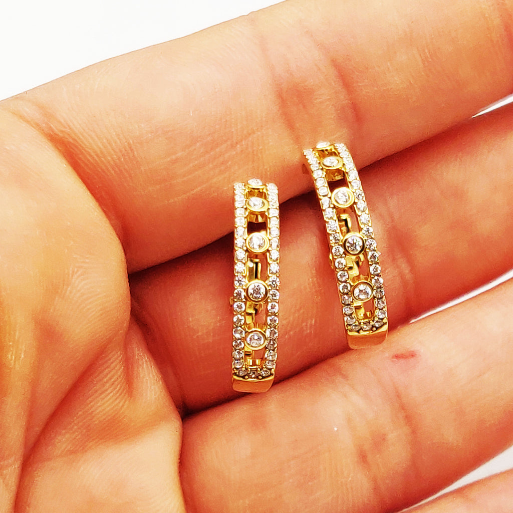 Boucles d'oreilles Créoles Mexicaines Cristaux Luxe