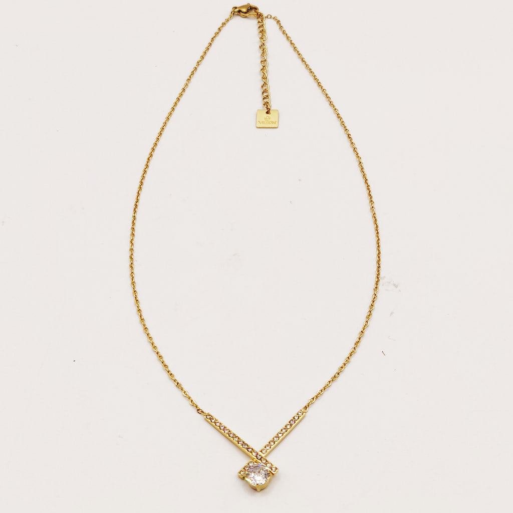 Collier X Cristaux et Gros Cristal Luxe