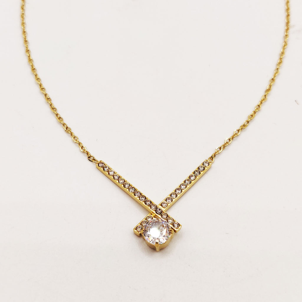 Collier X Cristaux et Gros Cristal Luxe