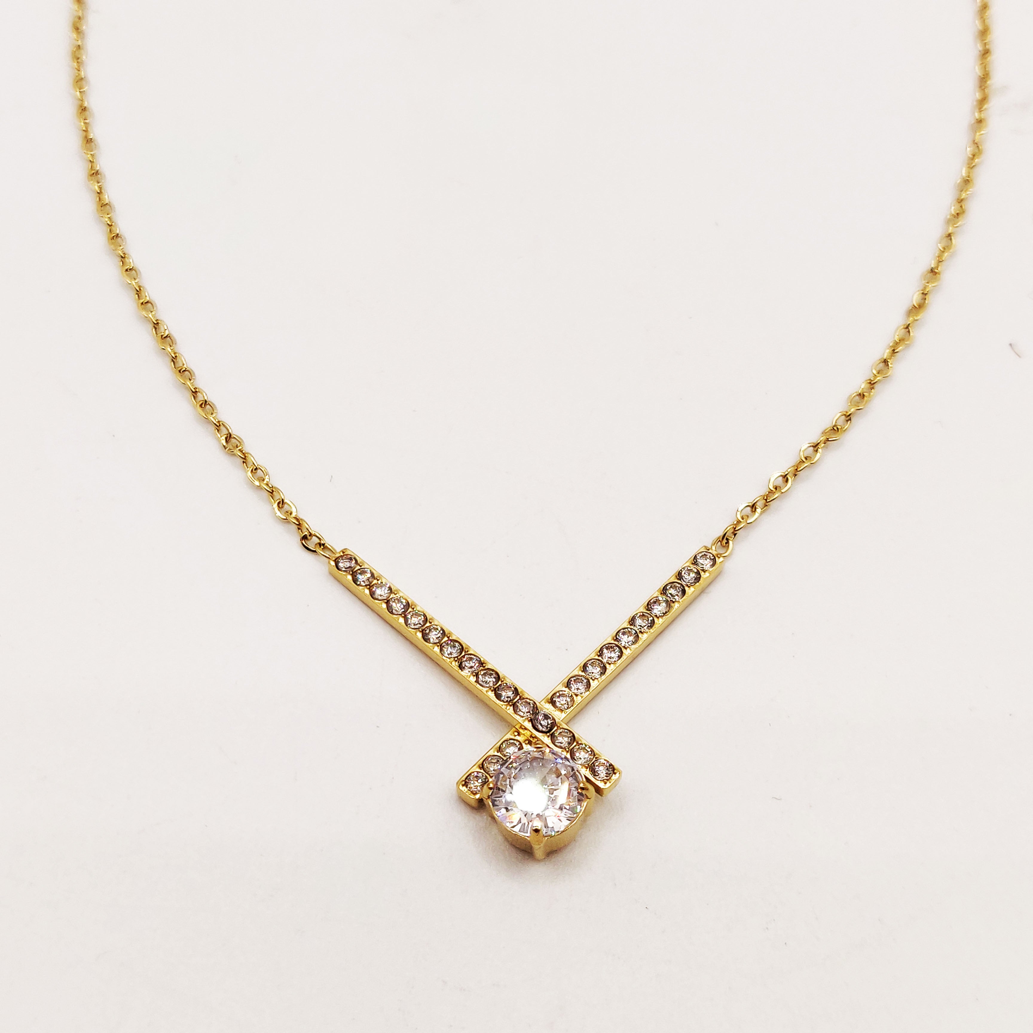 Collier X Cristaux et Gros Cristal Luxe
