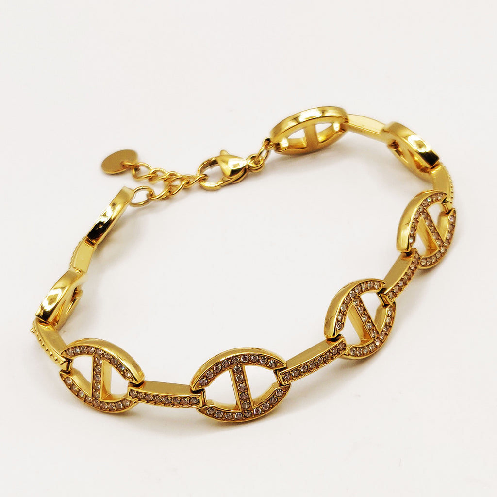 Bracelet Mi-Rigide Multi H Luxe Cristaux
