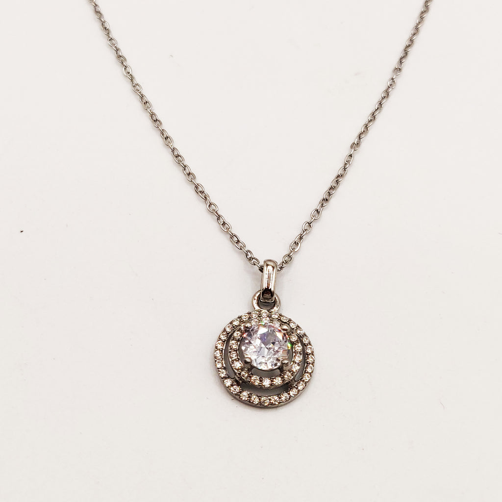 Collier Gros Cristal Rond Double Tour Cristaux Luxe Argenté
