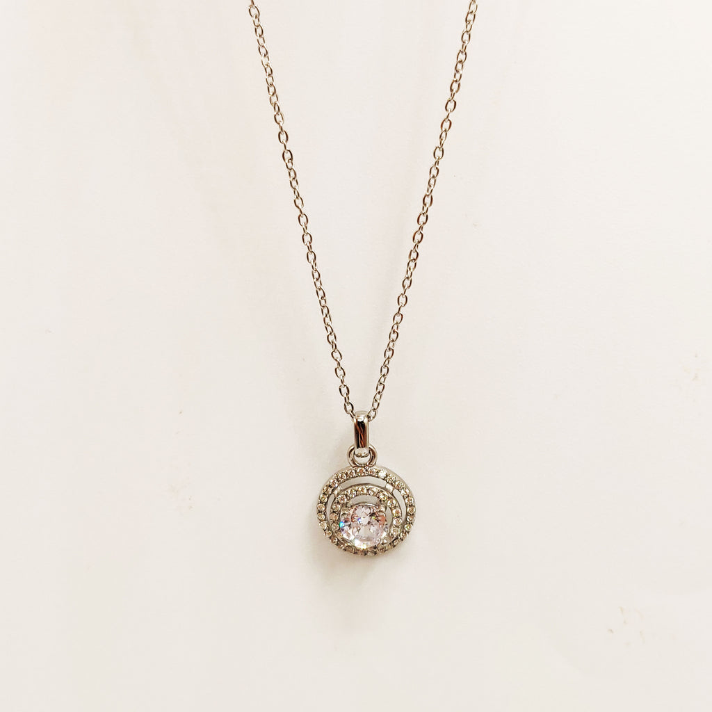 Collier Gros Cristal Rond Double Tour Cristaux Luxe Argenté