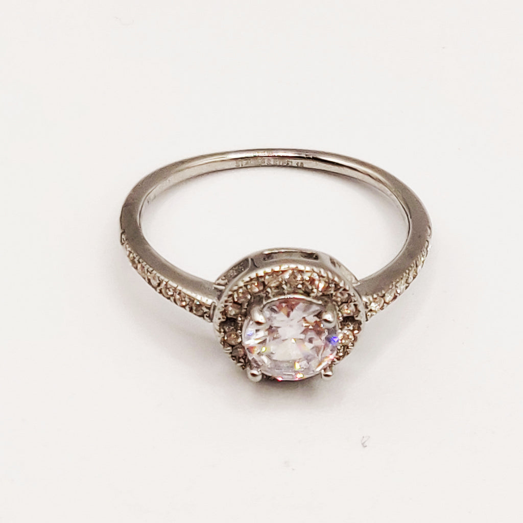 Bague Gros Cristal Rond Double Tour Cristaux Luxe Argenté