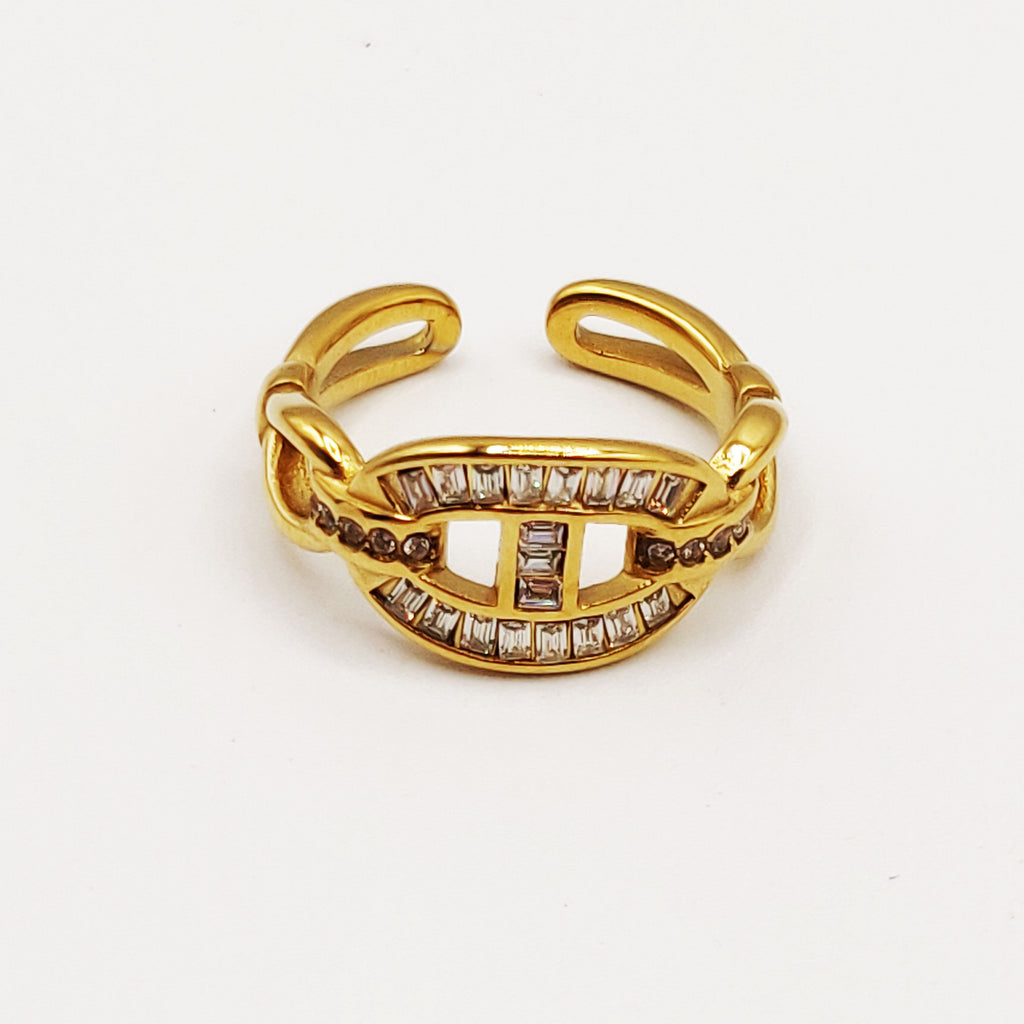 Bague H Luxe Multi Cristaux
