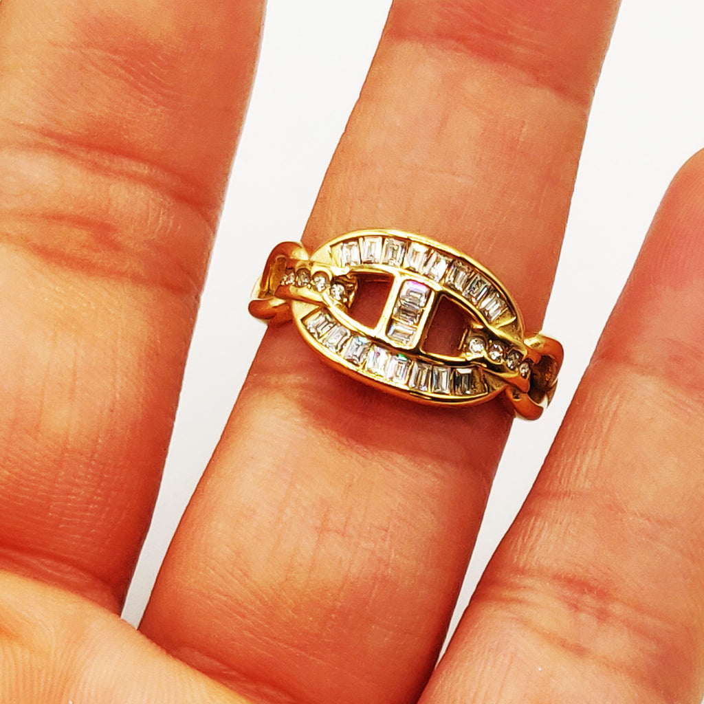 Bague H Luxe Multi Cristaux