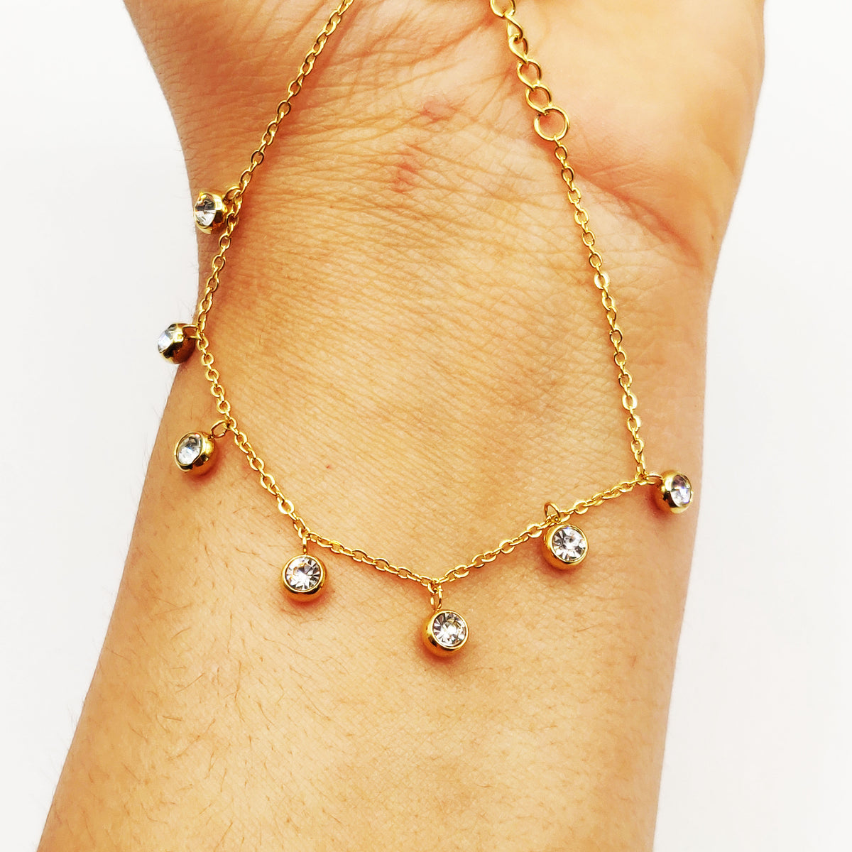 Bracelet Multi Cristaux Ronds Luxe