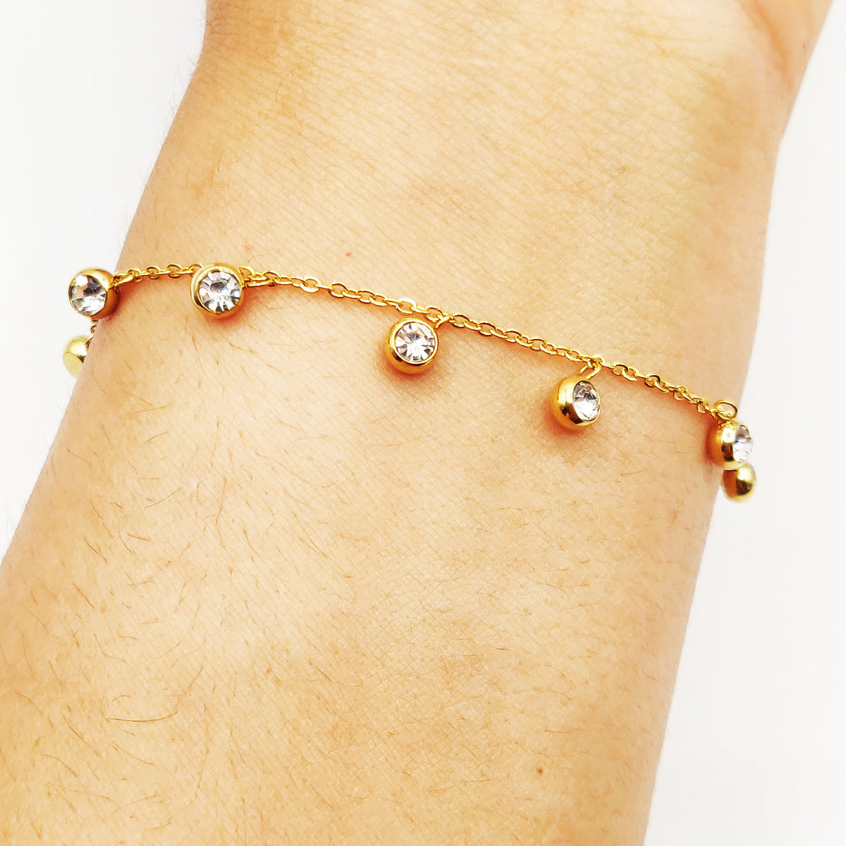 Bracelet Multi Cristaux Ronds Luxe