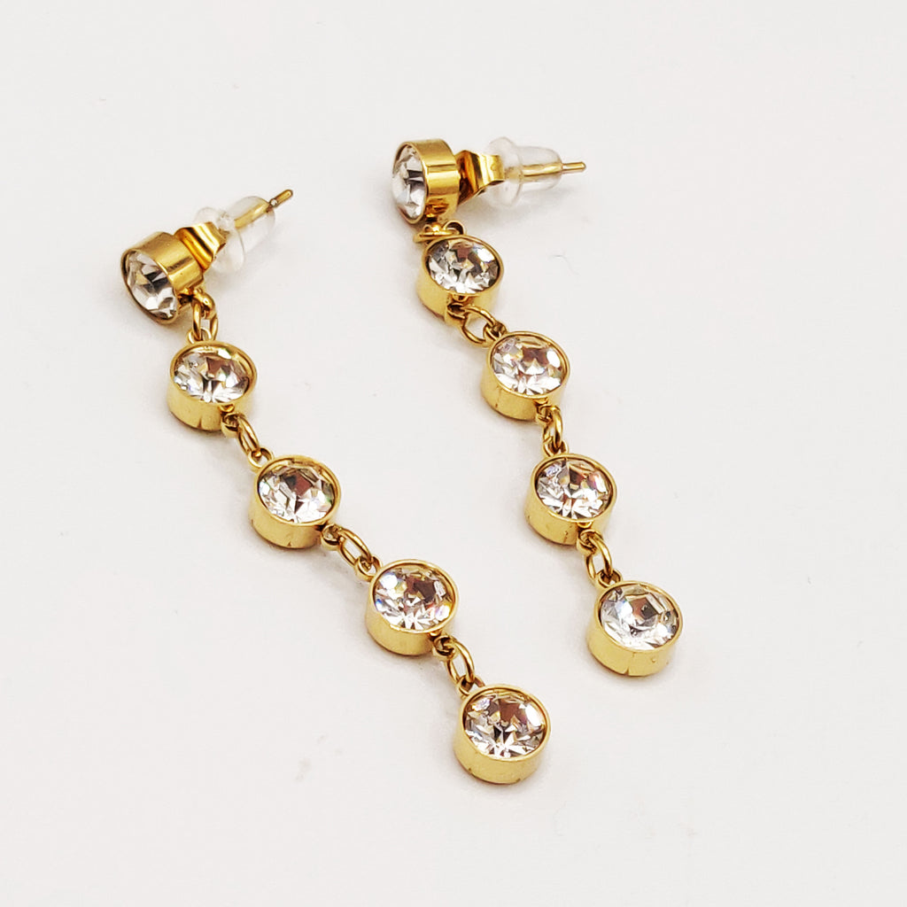 Boucles d'oreilles Multi Cristaux Ronds Luxe