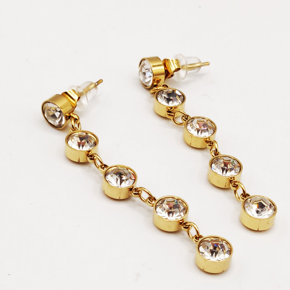 Boucles d'oreilles Multi Cristaux Ronds Luxe