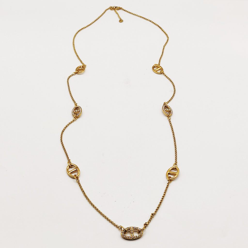 Collier / Sautoir Maillons Multi H luxe Cristaux