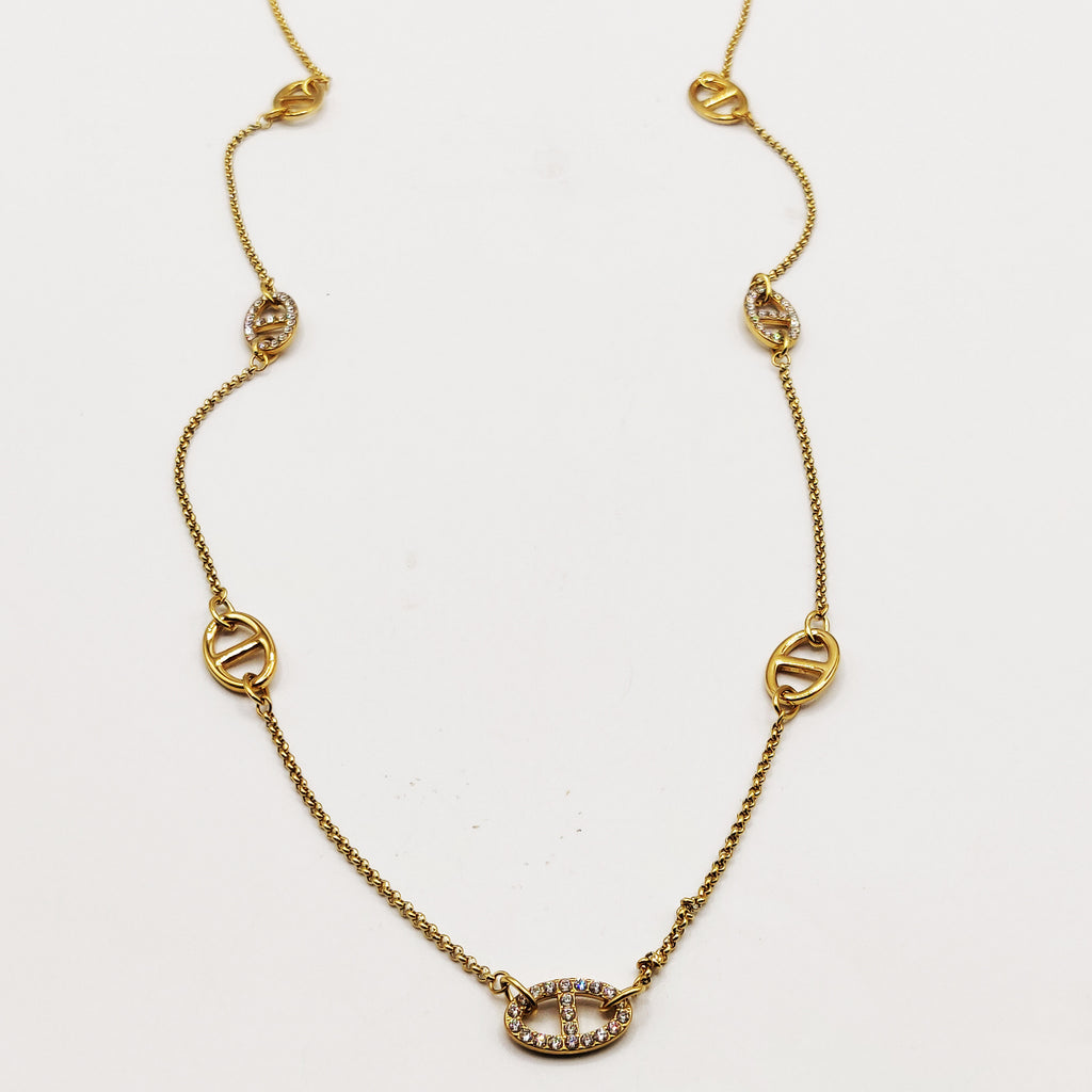 Collier / Sautoir Maillons Multi H luxe Cristaux