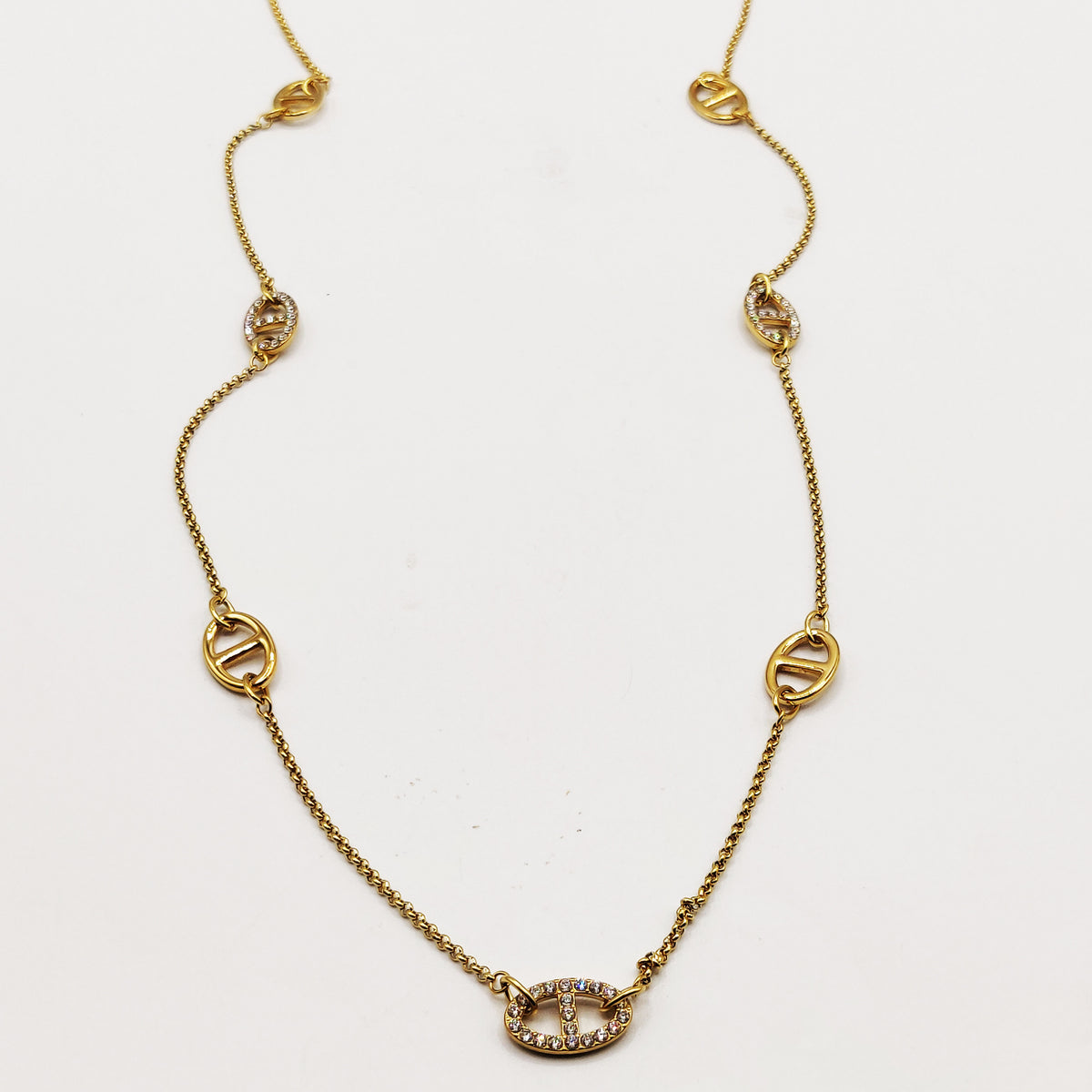 Collier / Sautoir Maillons Multi H luxe Cristaux