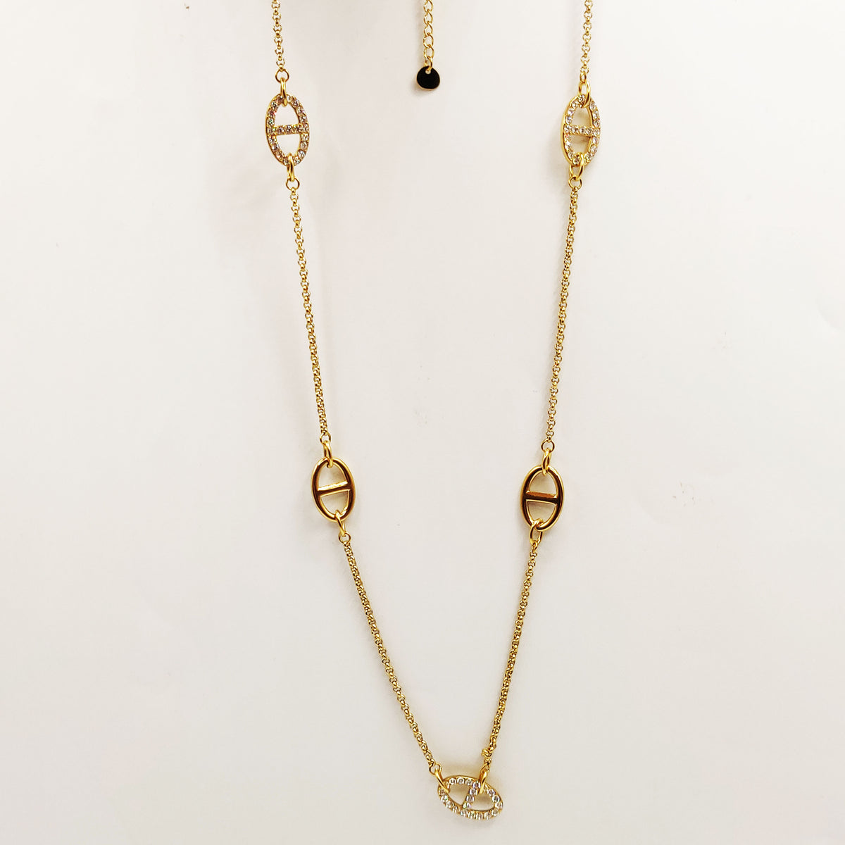 Collier / Sautoir Maillons Multi H luxe Cristaux