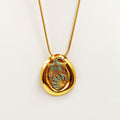 Collier Pendentif Ovale Étoile et Coquillage Bleus Luxe