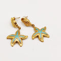 Boucles d'oreilles Étoile et Coquillage Bleus Luxe