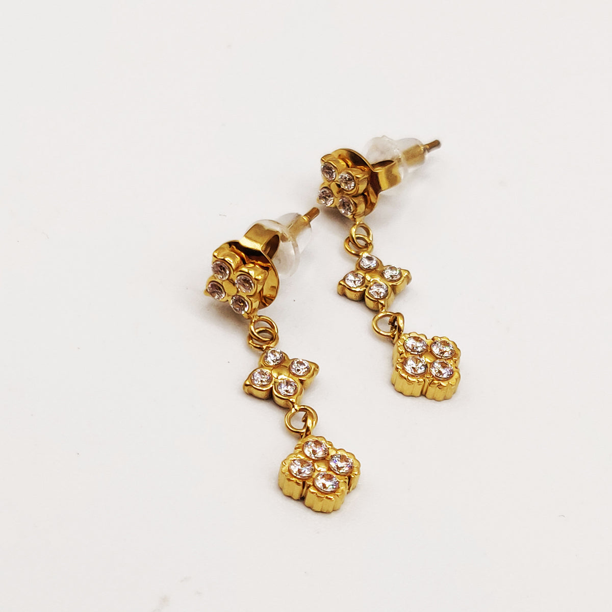 Boucles d'oreilles Multi Trèfles 4 Cristaux Multi Tailles Luxe