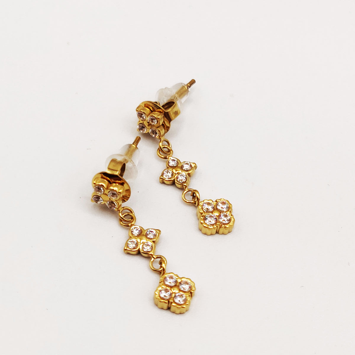 Boucles d'oreilles Multi Trèfles 4 Cristaux Multi Tailles Luxe