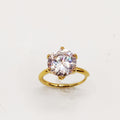 Bague Fiançailles Gros Cristal Rond