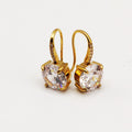 Boucles d'oreilles Gros Cristaux Ronds Lignes Cristaux