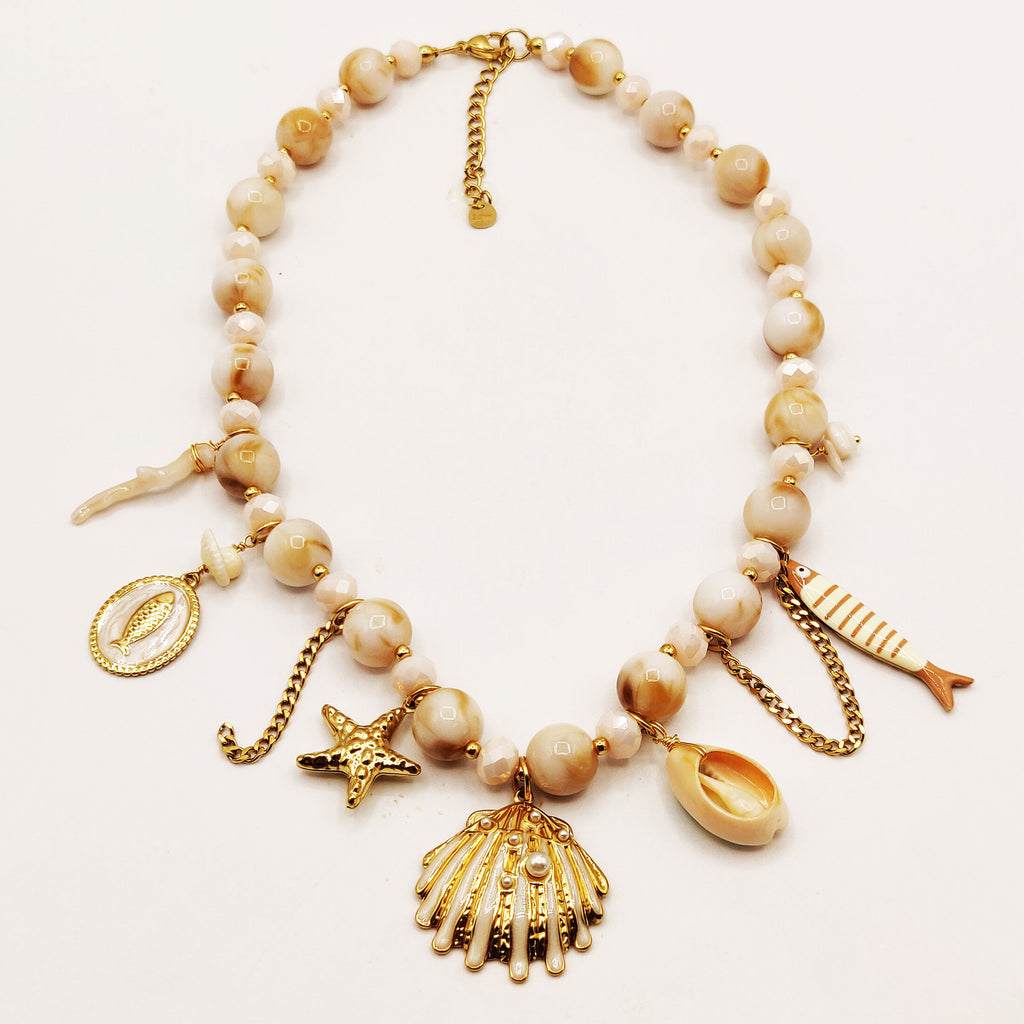 Collier Grosses Perles d'imitation Pendentifs De La Mer Luxe