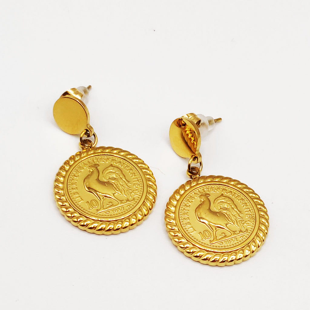 Boucles d'oreilles Louise Coq Tour Torsadé Luxe