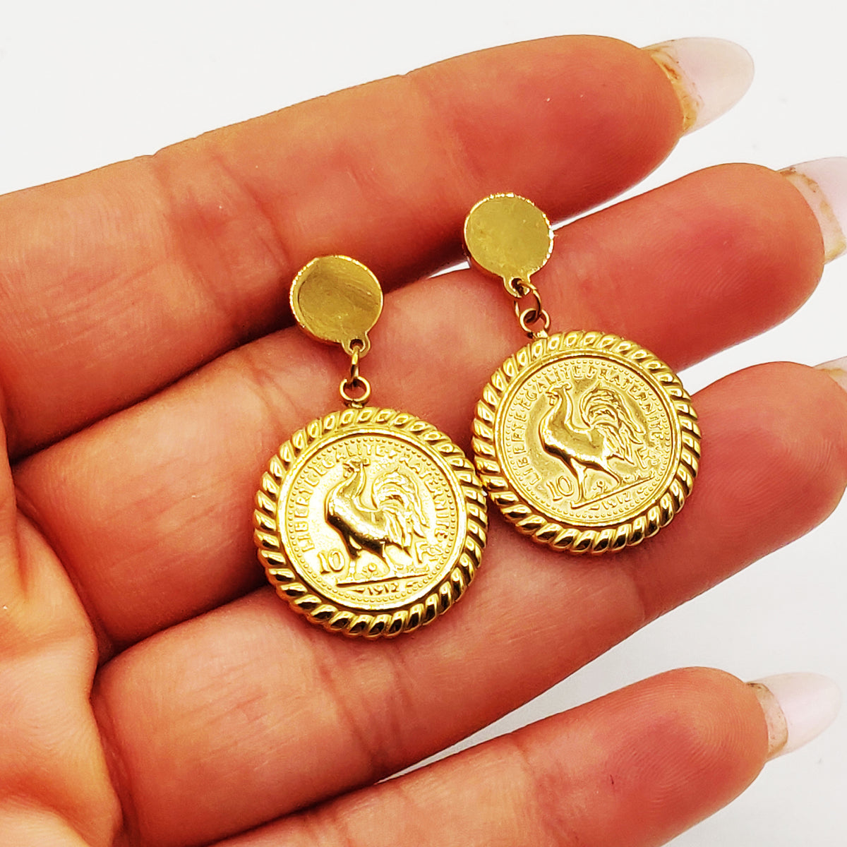 Boucles d'oreilles Louise Coq Tour Torsadé Luxe
