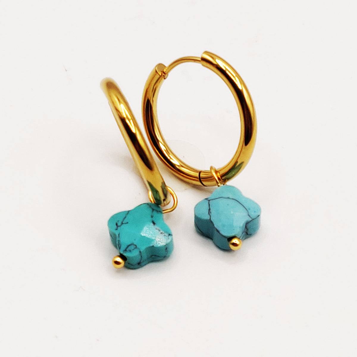 Boucles d'oreilles Trèfles Bleus