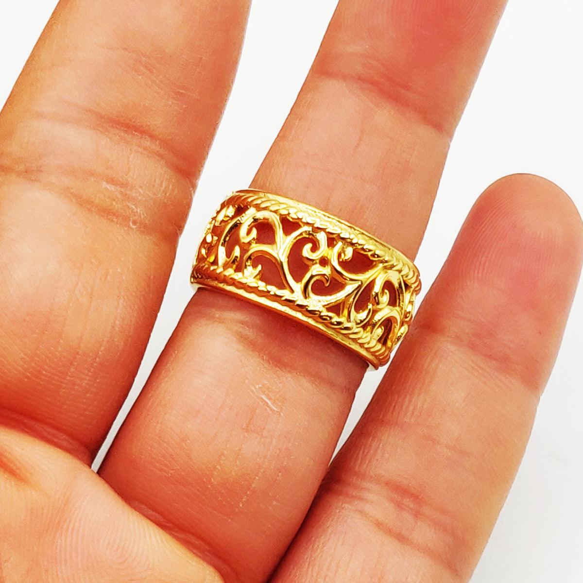 Bague Deblij Motifs Orientaux Vagues et Coeurs Luxe