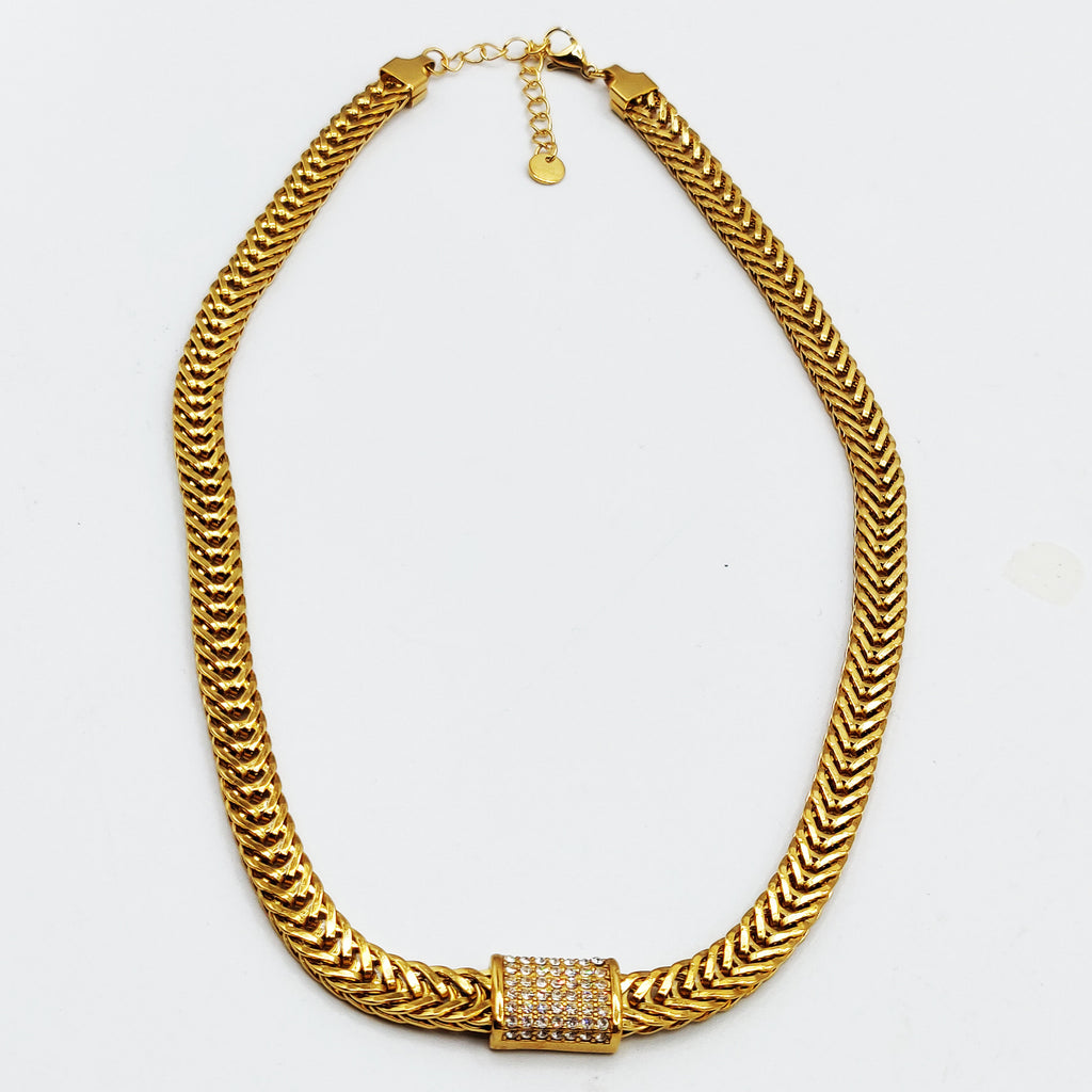 Collier Maille Tressée Rafinity Cristaux Luxe