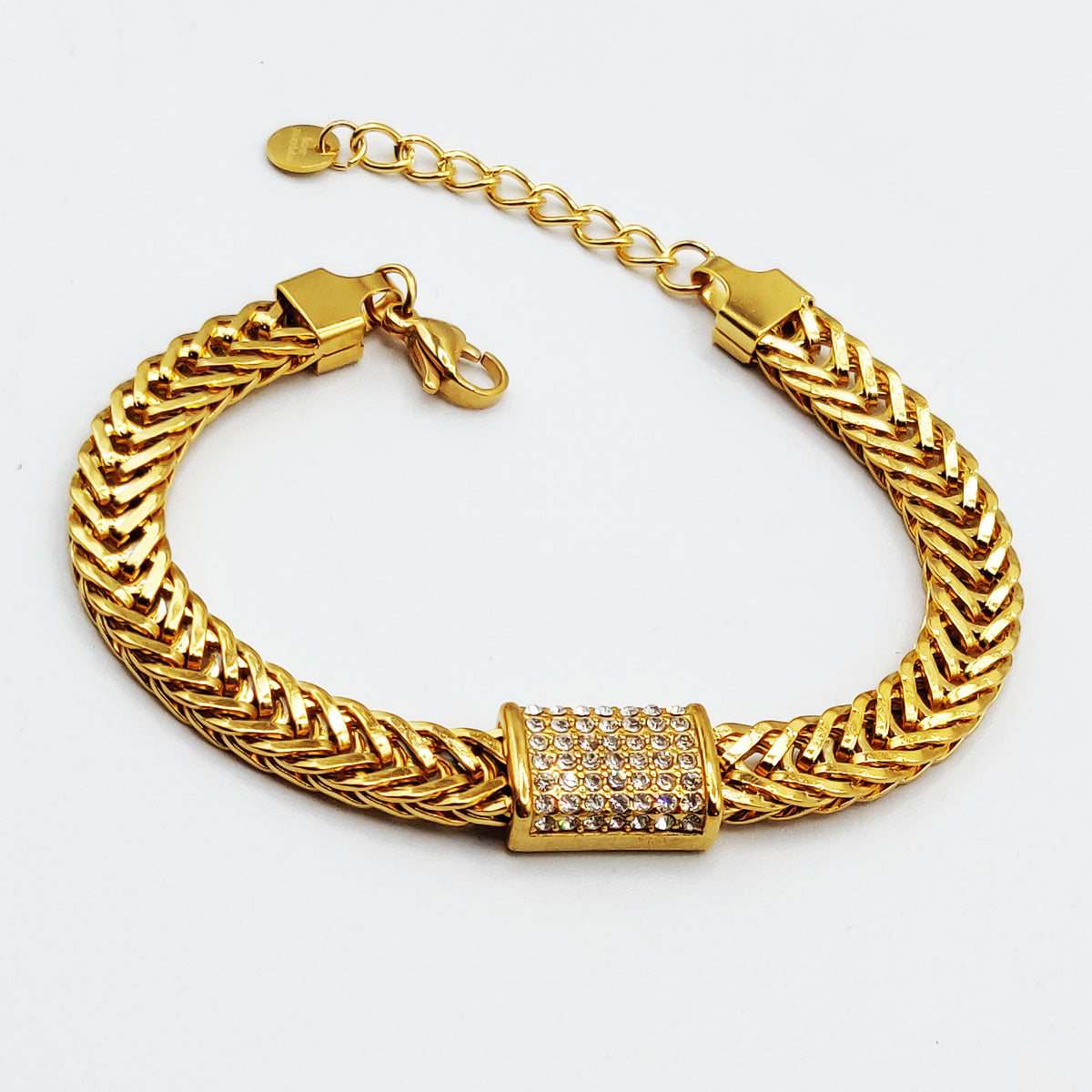 Bracelet Maille Tressée Rafinity Cristaux Luxe
