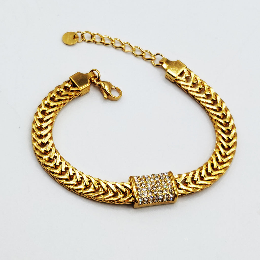 Bracelet Maille Tressée Rafinity Cristaux Luxe