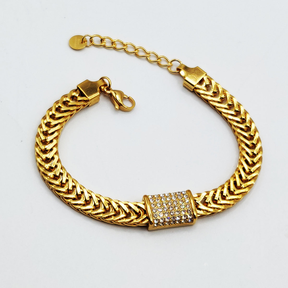 Bracelet Maille Tressée Rafinity Cristaux Luxe