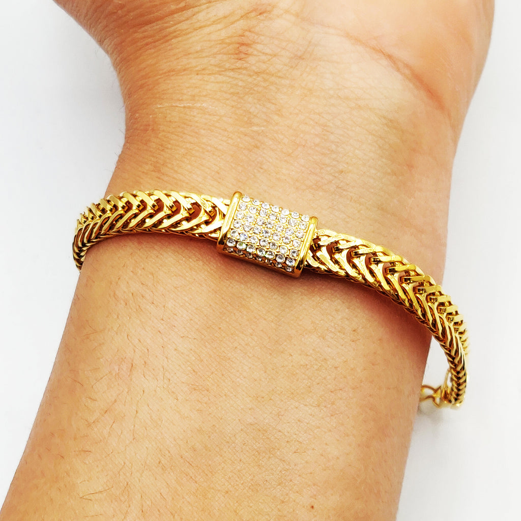 Bracelet Maille Tressée Rafinity Cristaux Luxe